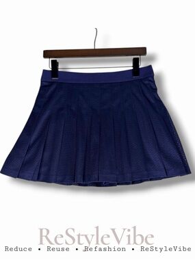 PINK VICTORIA’S SECRET Women’s Size L Skort Mini Length Pleated Navy Mesh